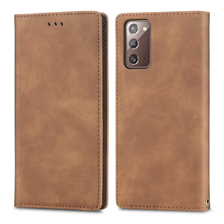 For Samsung Galaxy Note20 Retro Skin Feel Business Magnetic Horizontal Flip Leather Case with Holder & Card Slots & Wallet & Photo Frame