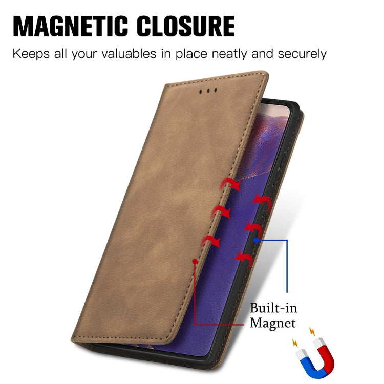 For Samsung Galaxy Note20 Retro Skin Feel Business Magnetic Horizontal Flip Leather Case with Holder & Card Slots & Wallet & Photo Frame