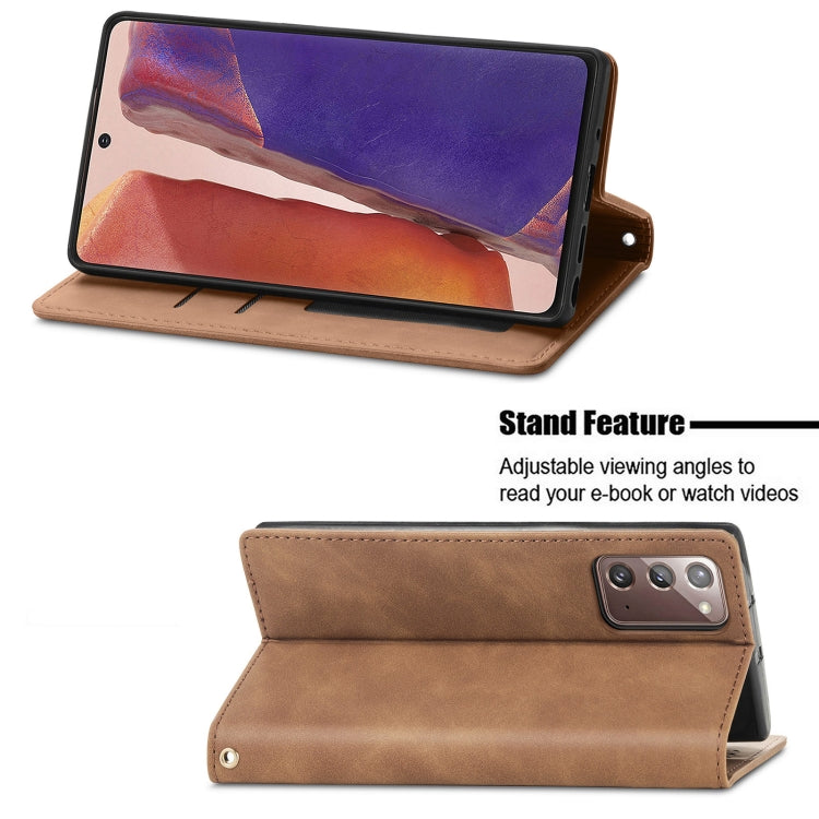 For Samsung Galaxy Note20 Retro Skin Feel Business Magnetic Horizontal Flip Leather Case with Holder & Card Slots & Wallet & Photo Frame
