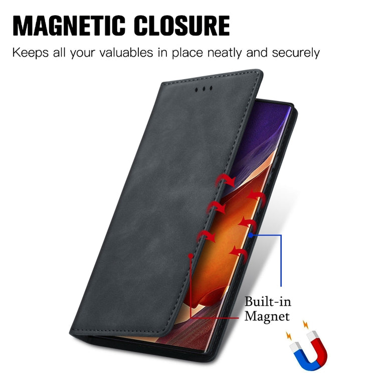 For Samsung Galaxy Note20 Ultra Retro Skin Feel Business Magnetic Horizontal Flip Leather Case with Holder & Card Slots & Wallet & Photo Frame