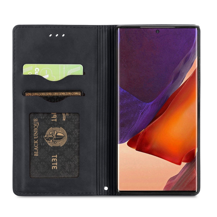 For Samsung Galaxy Note20 Ultra Retro Skin Feel Business Magnetic Horizontal Flip Leather Case with Holder & Card Slots & Wallet & Photo Frame