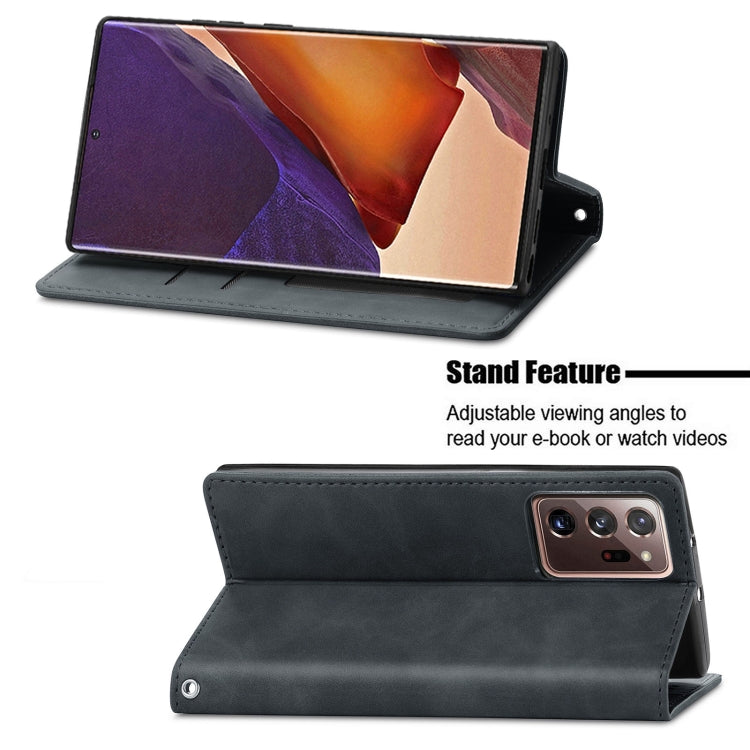 For Samsung Galaxy Note20 Ultra Retro Skin Feel Business Magnetic Horizontal Flip Leather Case with Holder & Card Slots & Wallet & Photo Frame