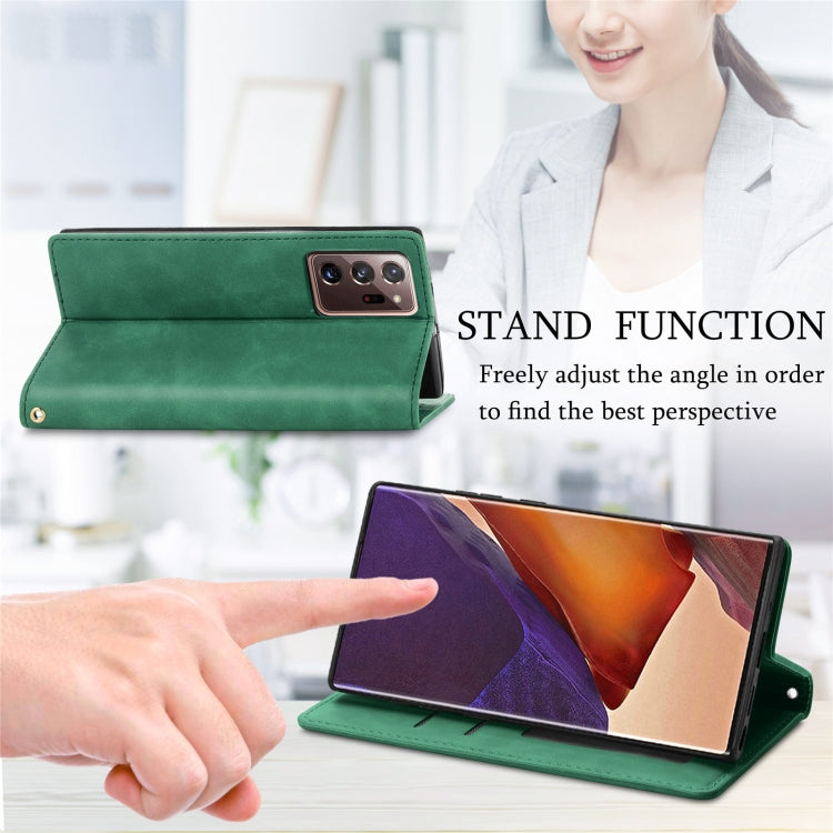 For Samsung Galaxy Note20 Ultra Retro Skin Feel Business Magnetic Horizontal Flip Leather Case with Holder & Card Slots & Wallet & Photo Frame