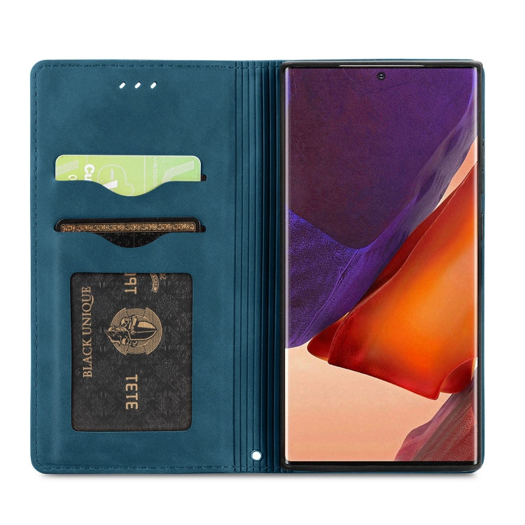 For Samsung Galaxy Note20 Ultra Retro Skin Feel Business Magnetic Horizontal Flip Leather Case with Holder & Card Slots & Wallet & Photo Frame