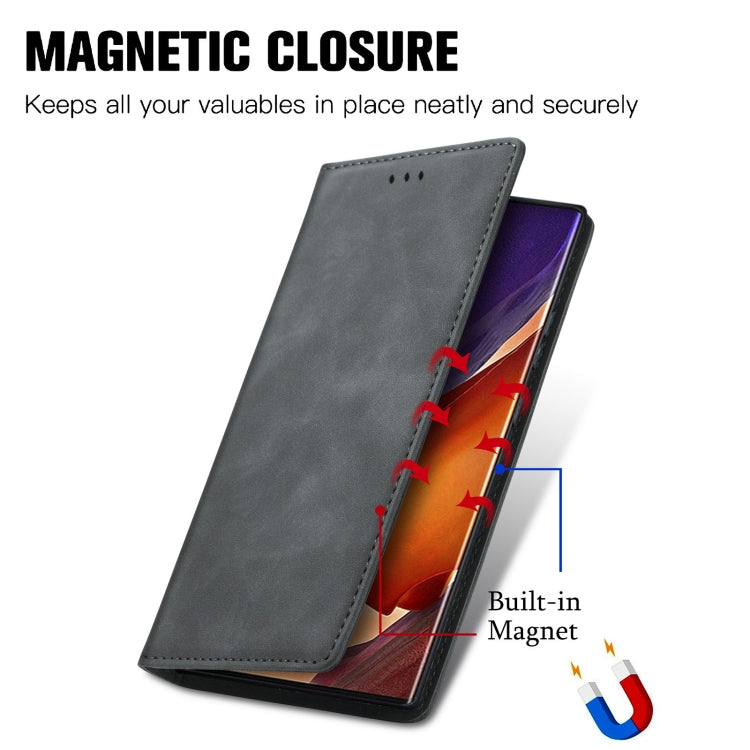 For Samsung Galaxy Note20 Ultra Retro Skin Feel Business Magnetic Horizontal Flip Leather Case with Holder & Card Slots & Wallet & Photo Frame
