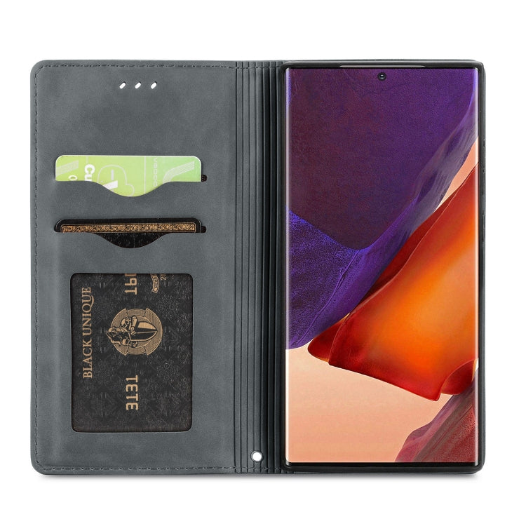 For Samsung Galaxy Note20 Ultra Retro Skin Feel Business Magnetic Horizontal Flip Leather Case with Holder & Card Slots & Wallet & Photo Frame