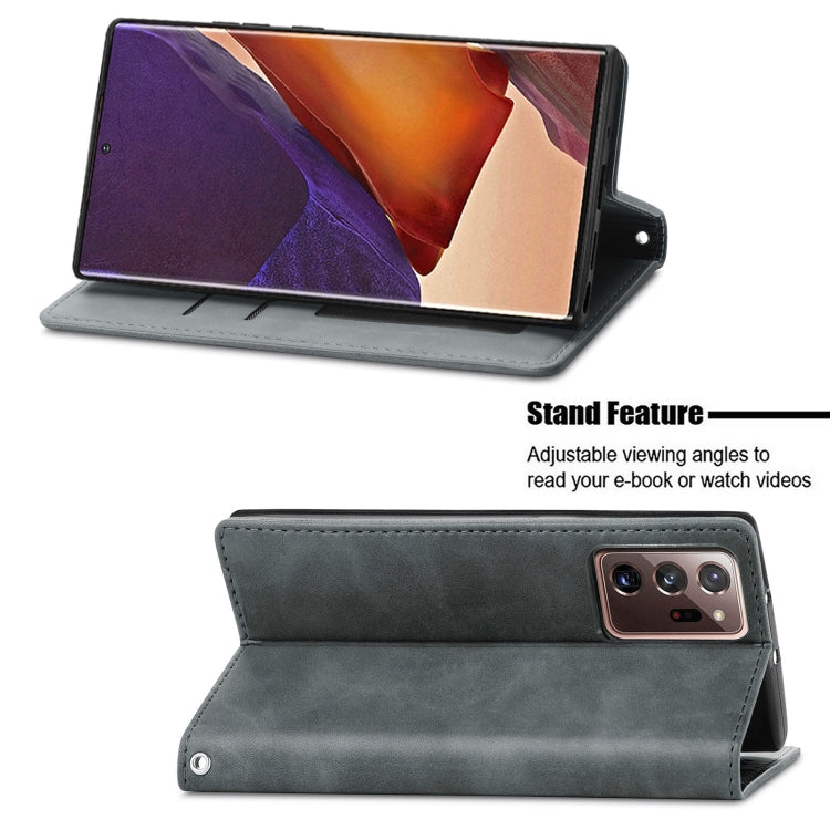 For Samsung Galaxy Note20 Ultra Retro Skin Feel Business Magnetic Horizontal Flip Leather Case with Holder & Card Slots & Wallet & Photo Frame