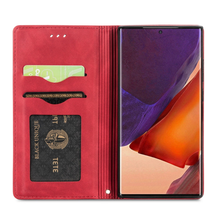 For Samsung Galaxy Note20 Ultra Retro Skin Feel Business Magnetic Horizontal Flip Leather Case with Holder & Card Slots & Wallet & Photo Frame