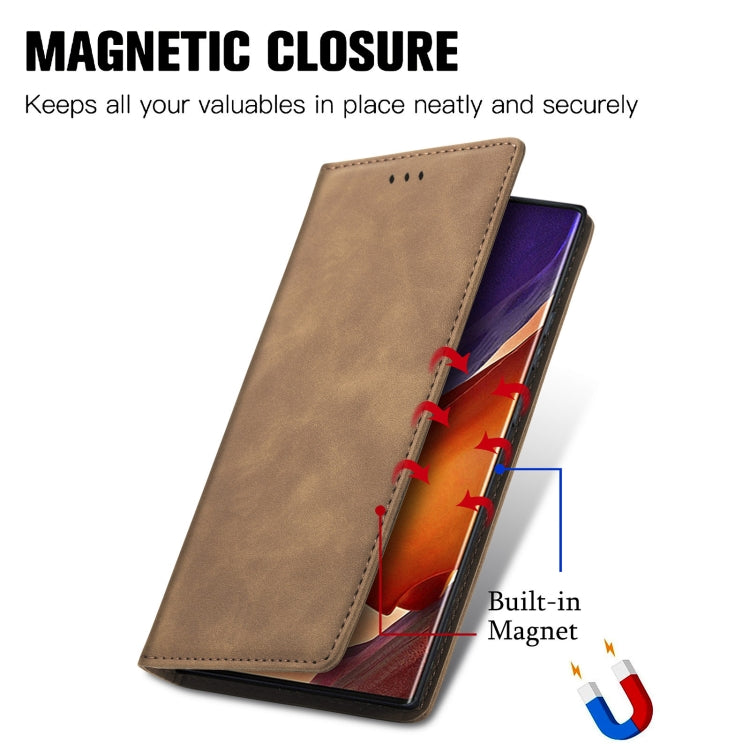 For Samsung Galaxy Note20 Ultra Retro Skin Feel Business Magnetic Horizontal Flip Leather Case with Holder & Card Slots & Wallet & Photo Frame