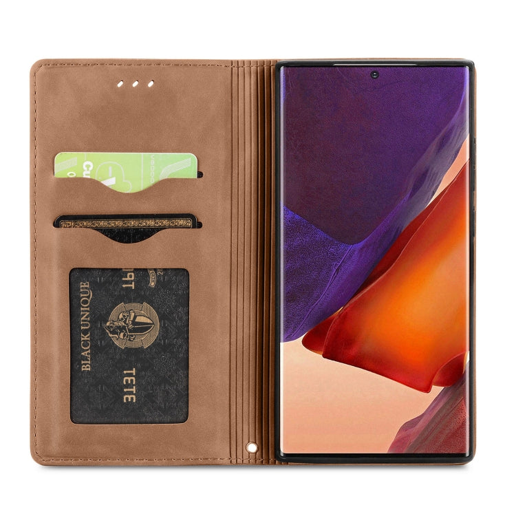 For Samsung Galaxy Note20 Ultra Retro Skin Feel Business Magnetic Horizontal Flip Leather Case with Holder & Card Slots & Wallet & Photo Frame