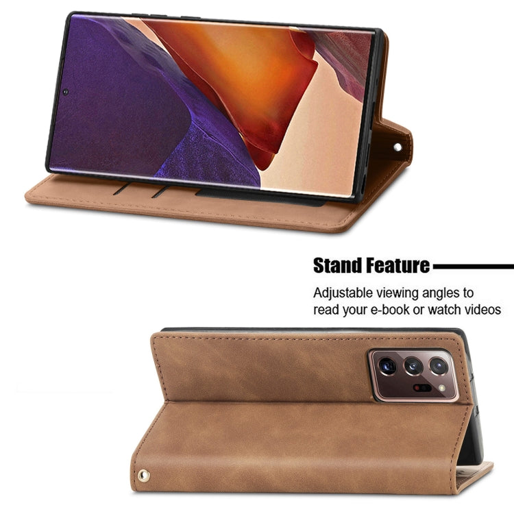 For Samsung Galaxy Note20 Ultra Retro Skin Feel Business Magnetic Horizontal Flip Leather Case with Holder & Card Slots & Wallet & Photo Frame