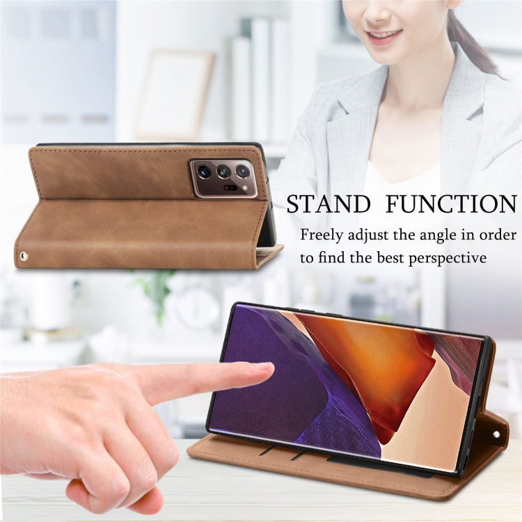 For Samsung Galaxy Note20 Ultra Retro Skin Feel Business Magnetic Horizontal Flip Leather Case with Holder & Card Slots & Wallet & Photo Frame