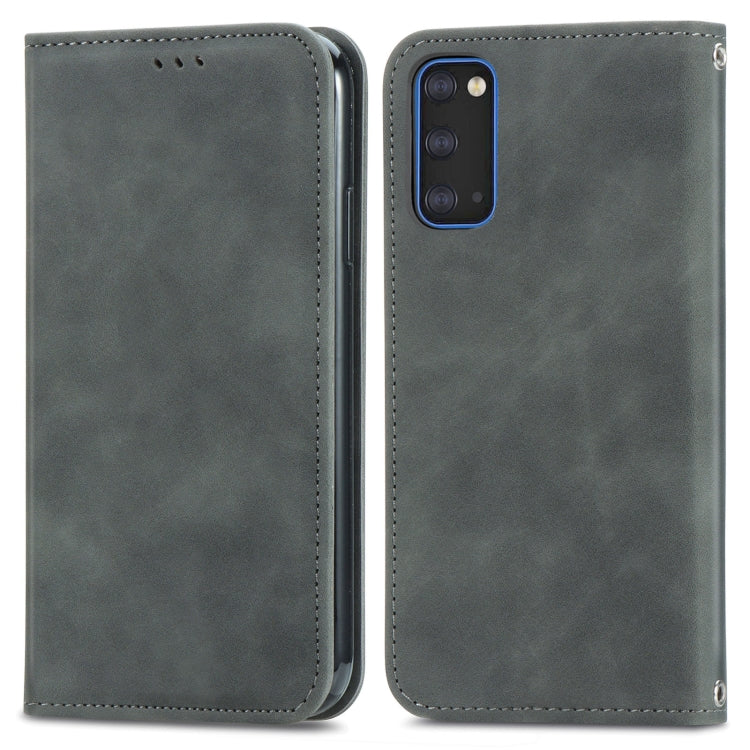 For Samsung Galaxy S20 Retro Skin Feel Business Magnetic Horizontal Flip Leather Case with Holder & Card Slots & Wallet & Photo Frame