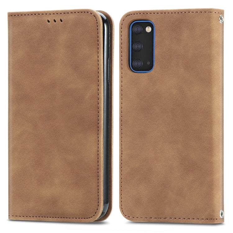 For Samsung Galaxy S20 Retro Skin Feel Business Magnetic Horizontal Flip Leather Case with Holder & Card Slots & Wallet & Photo Frame
