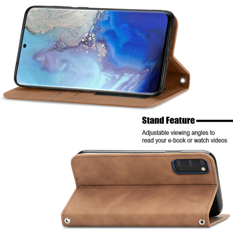 For Samsung Galaxy S20 Retro Skin Feel Business Magnetic Horizontal Flip Leather Case with Holder & Card Slots & Wallet & Photo Frame
