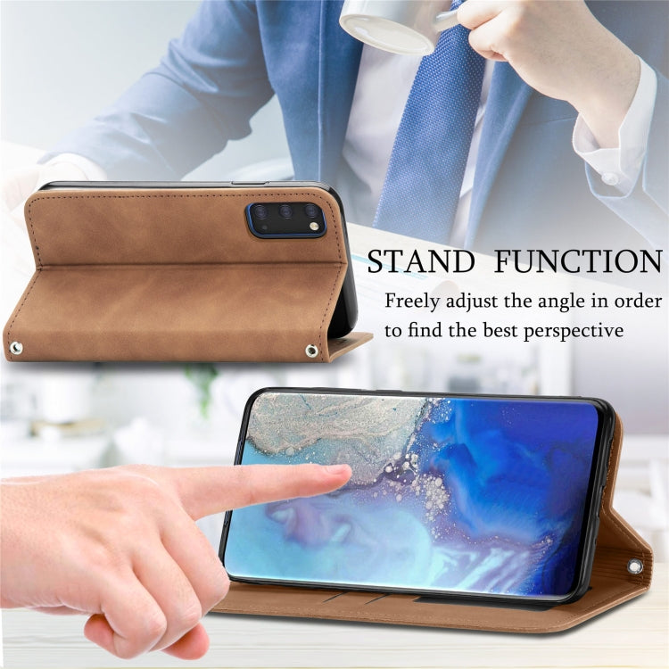 For Samsung Galaxy S20 Retro Skin Feel Business Magnetic Horizontal Flip Leather Case with Holder & Card Slots & Wallet & Photo Frame