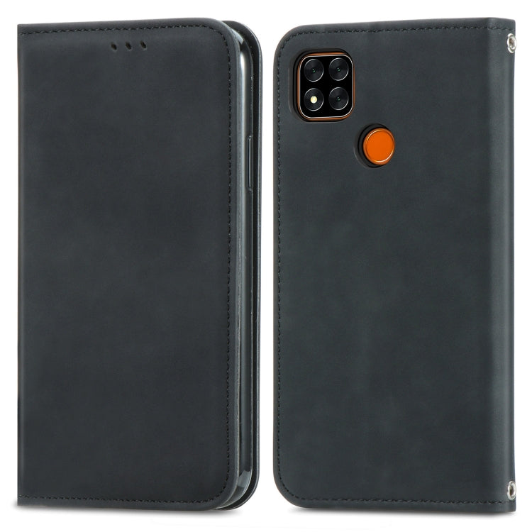 For Xiaomi Redmi 9A Retro Skin Feel Business Magnetic Horizontal Flip Leather Case With Holder & Card Slots & Wallet & Photo Frame