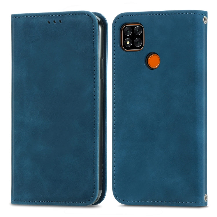 For Xiaomi Redmi 9A Retro Skin Feel Business Magnetic Horizontal Flip Leather Case With Holder & Card Slots & Wallet & Photo Frame