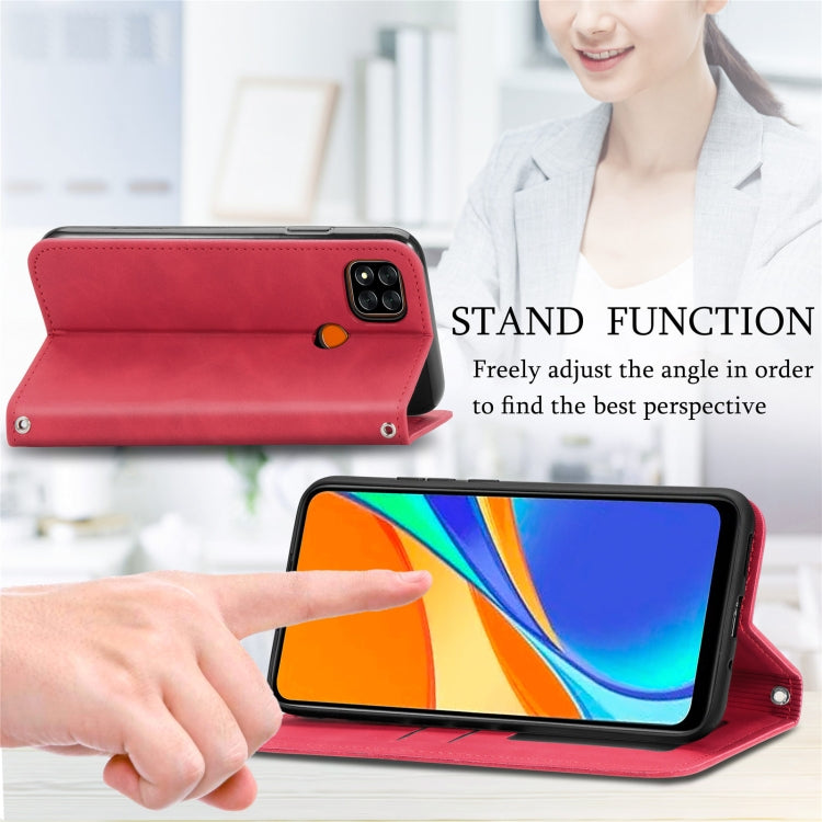 For Xiaomi Redmi 9A Retro Skin Feel Business Magnetic Horizontal Flip Leather Case With Holder & Card Slots & Wallet & Photo Frame