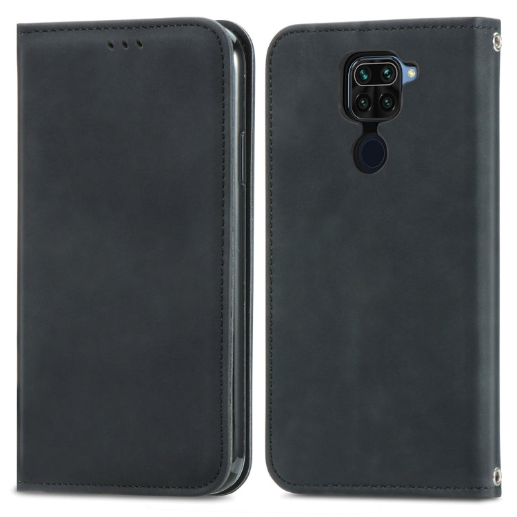 For Xiaomi Redmi 10X 4G / Redmi Note 9 Retro Skin Feel Business Magnetic Horizontal Flip Leather Case with Holder & Card Slots & Wallet & Photo Frame
