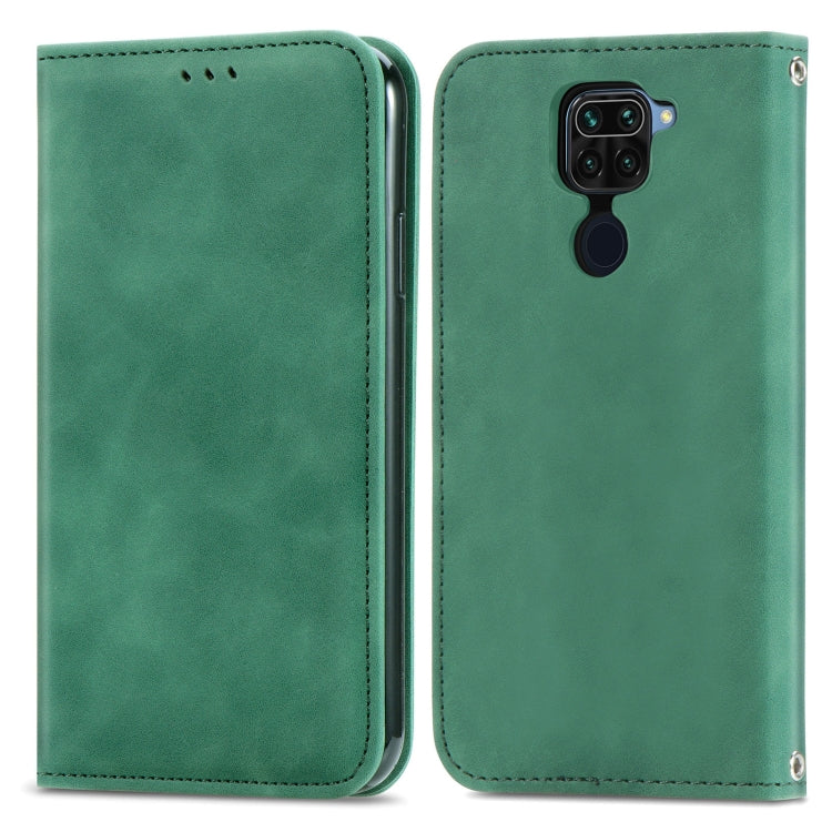 For Xiaomi Redmi 10X 4G / Redmi Note 9 Retro Skin Feel Business Magnetic Horizontal Flip Leather Case with Holder & Card Slots & Wallet & Photo Frame