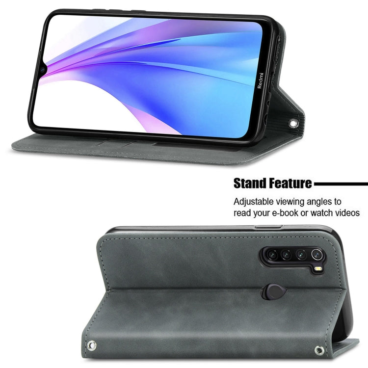For Xiaomi Redmi Note 8 Retro Skin Feel Business Magnetic Horizontal Flip Leather Case With Holder & Card Slots & Wallet & Photo Frame