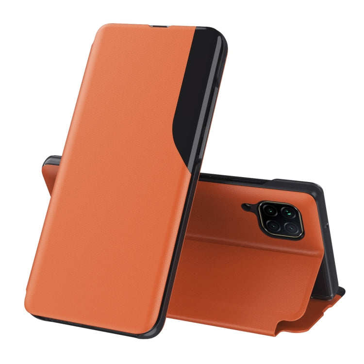 For Samsung Galaxy A12 Attraction Flip Holder Leather Phone Case