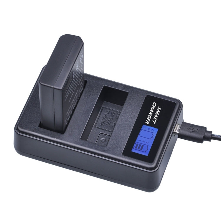 For Nikon EN-EL14/EN-EL14a Smart LCD Display USB Dual-Channel Charger