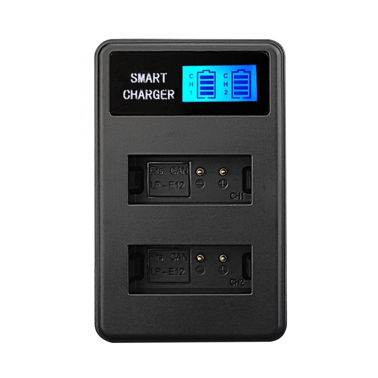 For Canon LP-E12 Smart LCD Display USB Dual-Channel Charger