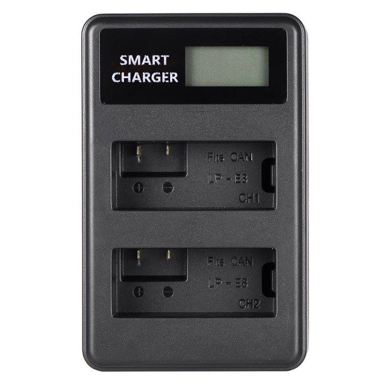 For Canon LP-E8 Smart LCD Display USB Dual-Channel Charger