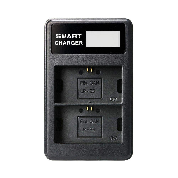 For Canon LP-E6 Smart LCD Display USB Dual-Channel Charger