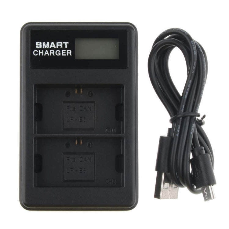 For Canon LP-E6 Smart LCD Display USB Dual-Channel Charger