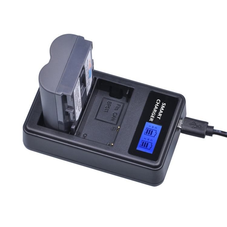 For Canon BP-511/511A Smart LCD Display USB Dual-Channel Charger