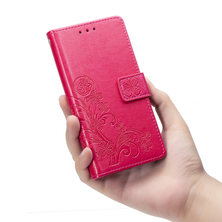 Four-leaf Clasp Embossed Buckle Mobile Phone Protection Leather Case with Lanyard & Card Slot & Wallet & Bracket Function For Samsung Galaxy A32 5G