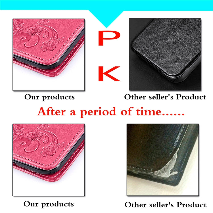 Four-leaf Clasp Embossed Buckle Mobile Phone Protection Leather Case with Lanyard & Card Slot & Wallet & Bracket Function For Samsung Galaxy A32 5G