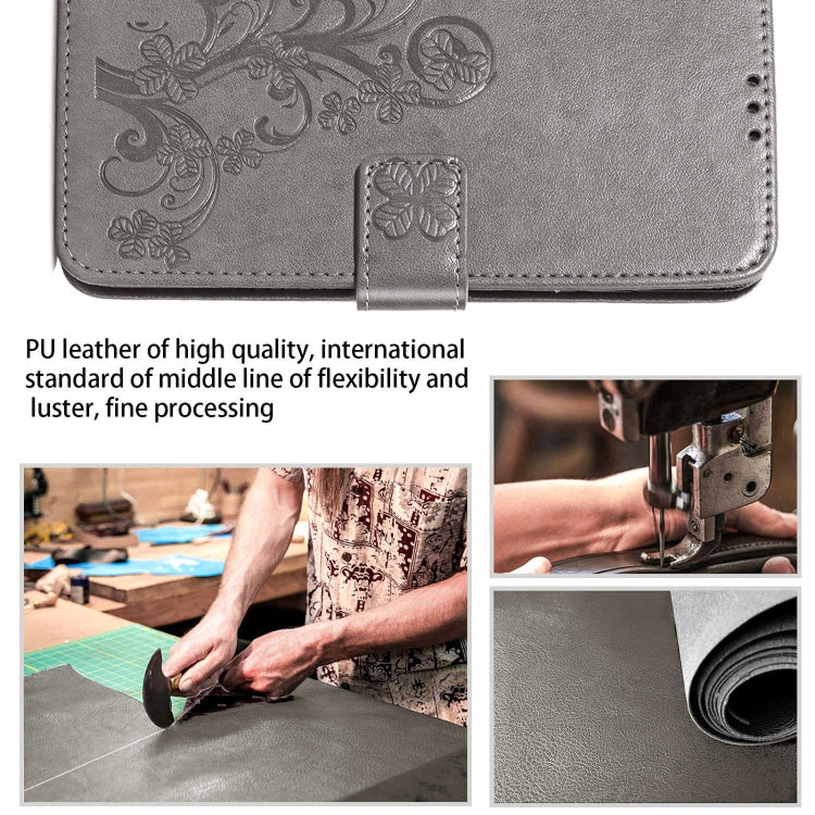 Four-leaf Clasp Embossed Buckle Mobile Phone Protection Leather Case with Lanyard & Card Slot & Wallet & Bracket Function For Samsung Galaxy A32 5G