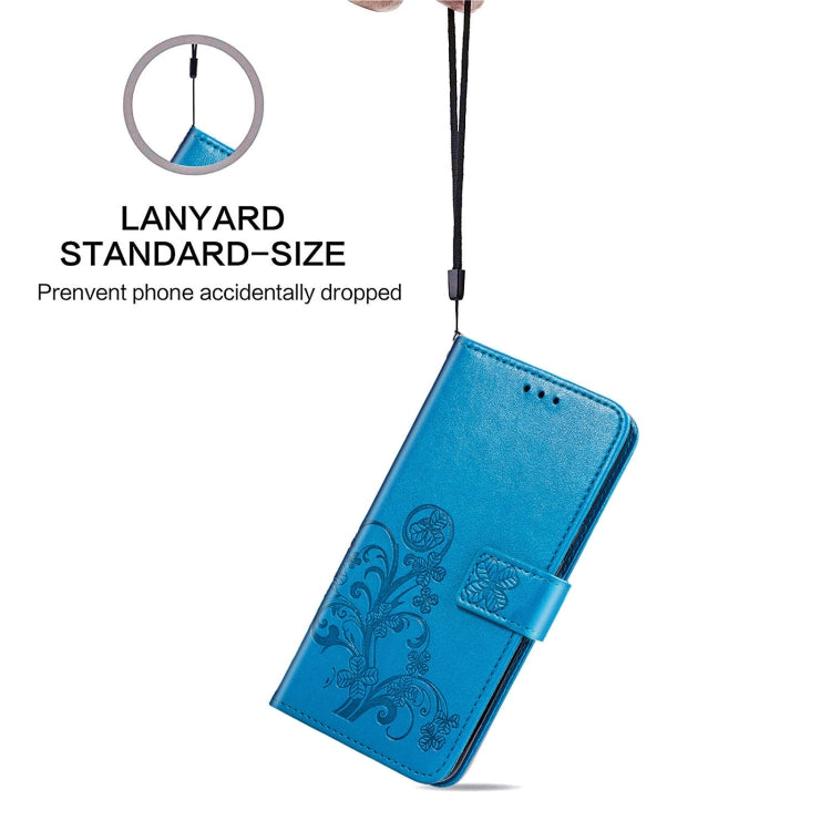 Four-leaf Clasp Embossed Buckle Mobile Phone Protection Leather Case with Lanyard & Card Slot & Wallet & Bracket Function For Samsung Galaxy A32 5G
