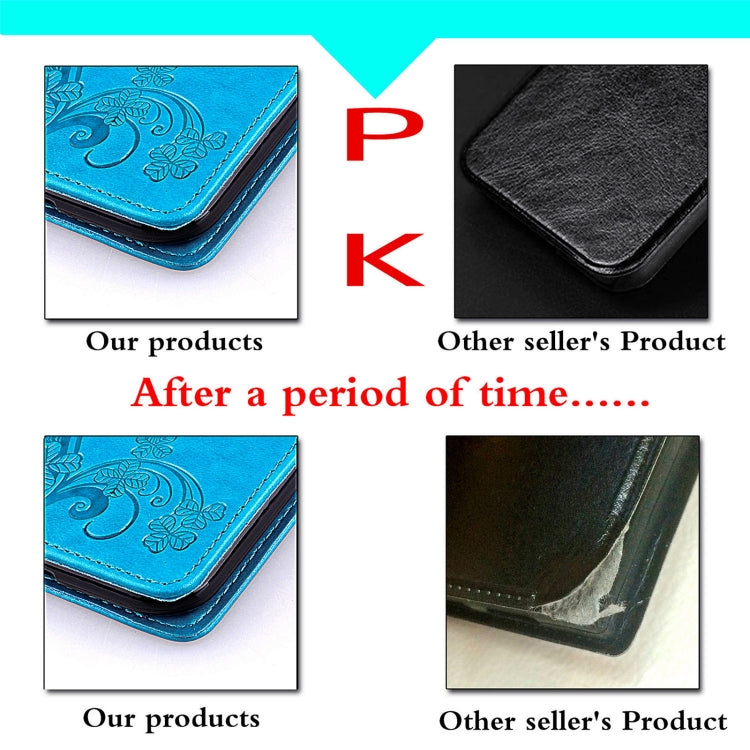 Four-leaf Clasp Embossed Buckle Mobile Phone Protection Leather Case with Lanyard & Card Slot & Wallet & Bracket Function For Samsung Galaxy A32 5G