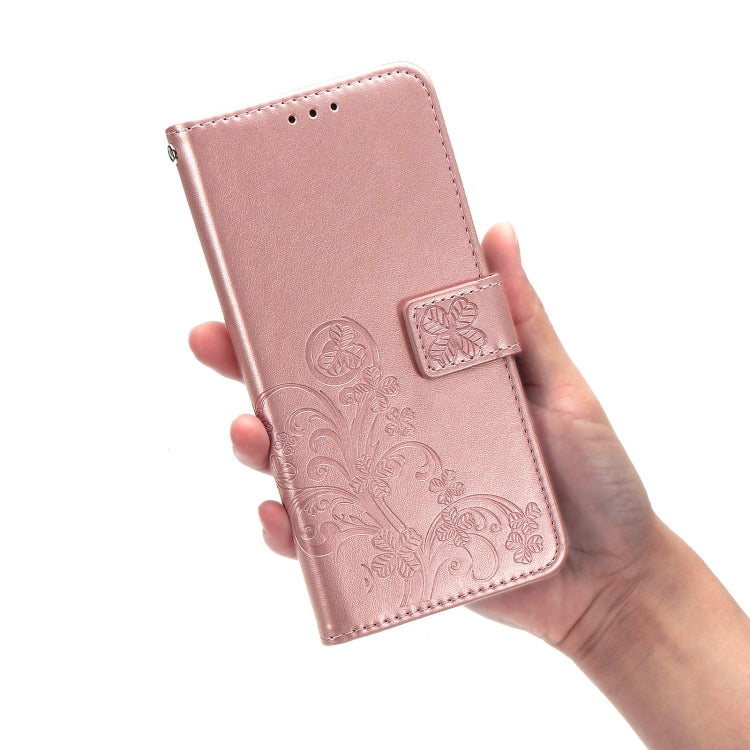 Four-leaf Clasp Embossed Buckle Mobile Phone Protection Leather Case with Lanyard & Card Slot & Wallet & Bracket Function For Samsung Galaxy A32 5G