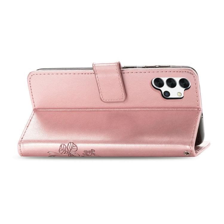 Four-leaf Clasp Embossed Buckle Mobile Phone Protection Leather Case with Lanyard & Card Slot & Wallet & Bracket Function For Samsung Galaxy A32 5G