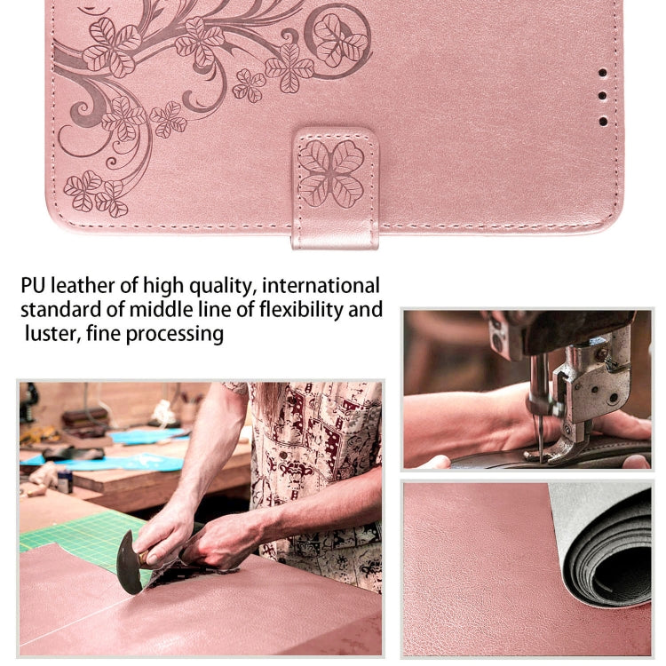 Four-leaf Clasp Embossed Buckle Mobile Phone Protection Leather Case with Lanyard & Card Slot & Wallet & Bracket Function For Samsung Galaxy A32 5G