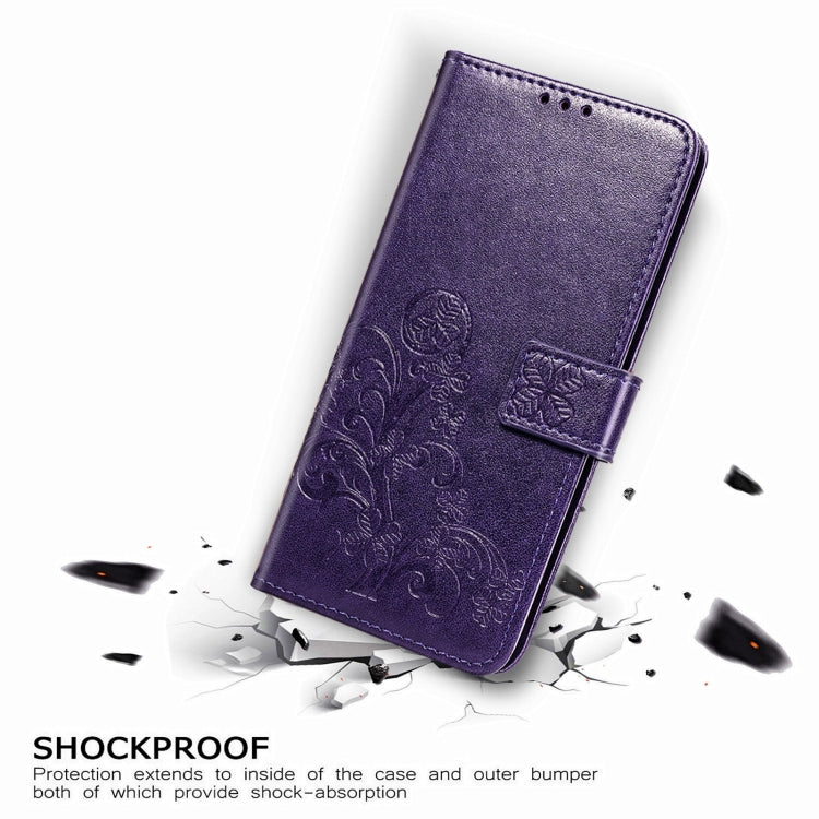 Four-leaf Clasp Embossed Buckle Mobile Phone Protection Leather Case with Lanyard & Card Slot & Wallet & Bracket Function For Xiaomi  POCO  M3