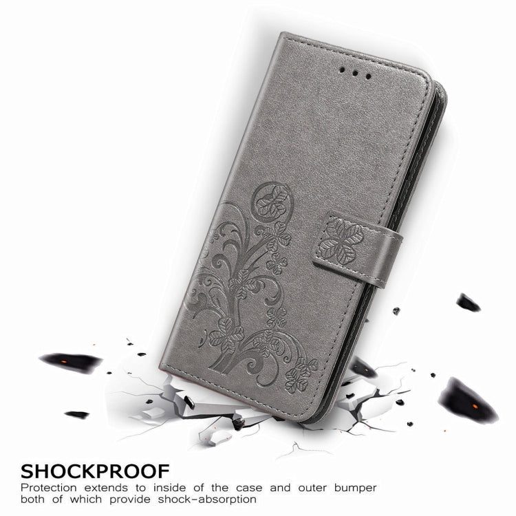 Four-leaf Clasp Embossed Buckle Mobile Phone Protection Leather Case with Lanyard & Card Slot & Wallet & Bracket Function For Xiaomi  POCO  M3