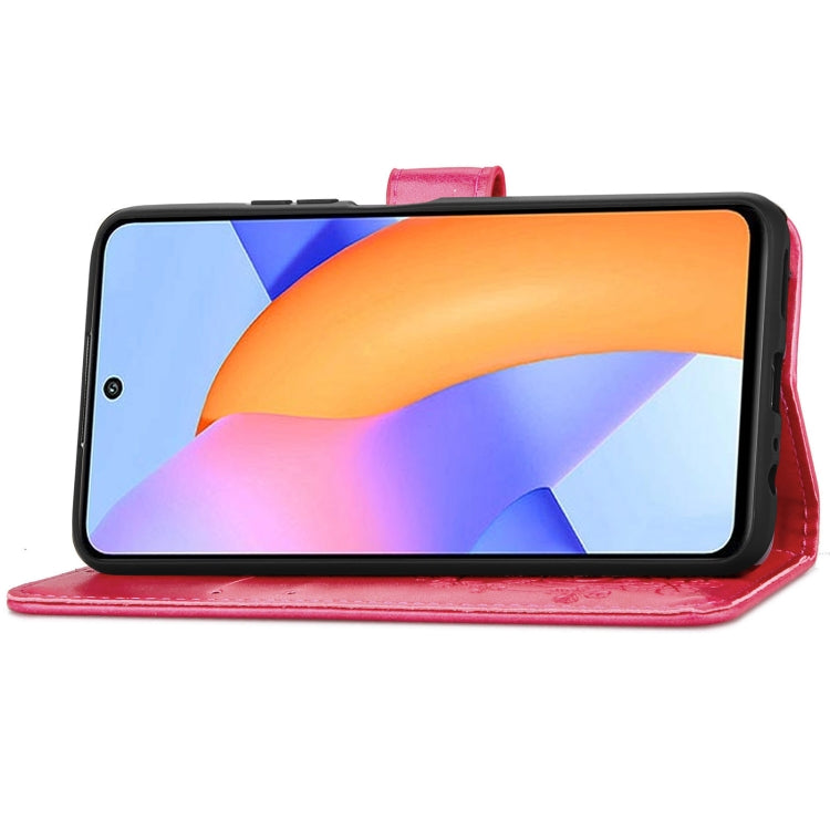 Four-leaf Clasp Embossed Buckle Mobile Phone Protection Leather Case with Lanyard & Card Slot & Wallet & Bracket Function For Huawei Honor 10X Lite