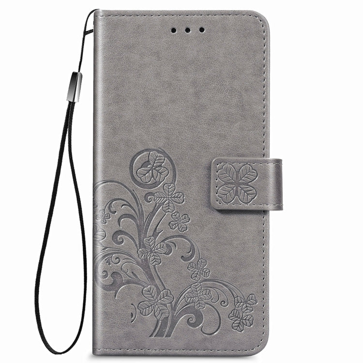 Four-leaf Clasp Embossed Buckle Mobile Phone Protection Leather Case with Lanyard & Card Slot & Wallet & Bracket Function For Motorola Moto G 5G
