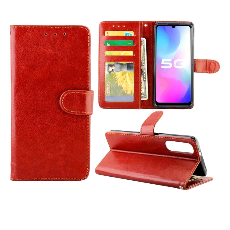 For Vivo Y73S Crazy Horse Texture Leather Horizontal Flip Protective Case with Holder & Card Slots & Wallet & Photo Frame
