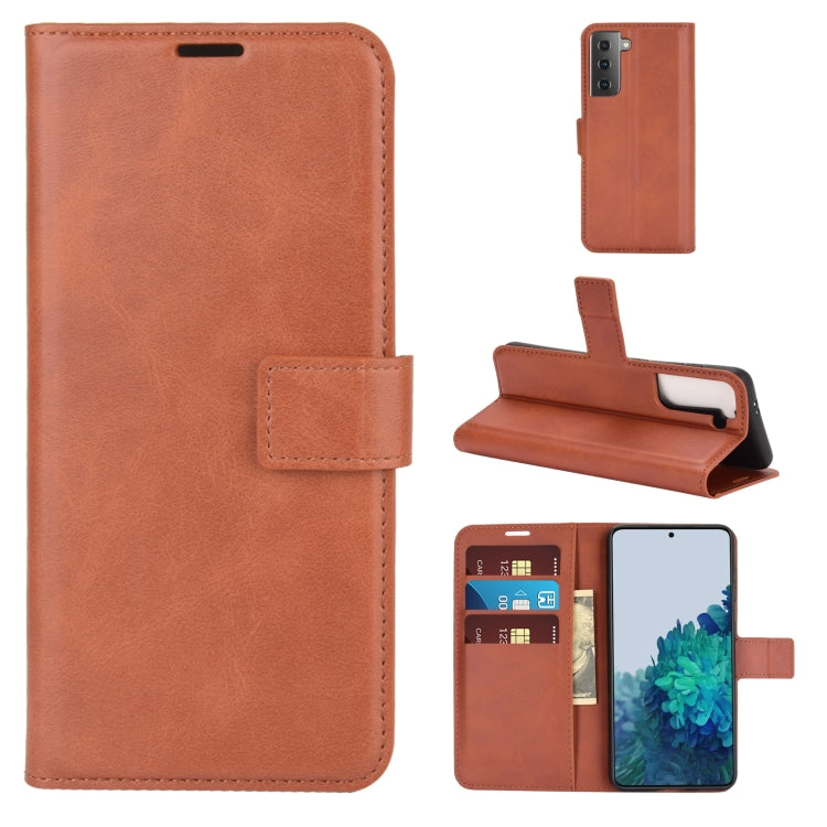 For Samsung Galaxy S21+ 5G Retro Calf Pattern Buckle Horizontal Flip Leather Case with Holder & Card Slots & Wallet