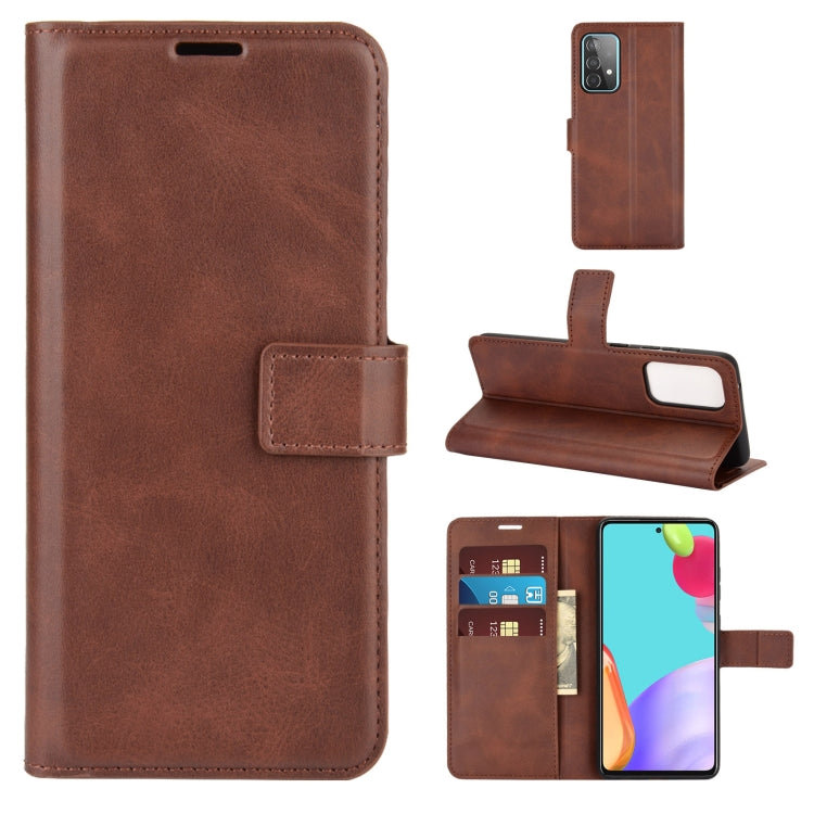For Samsung Galaxy A52 5G / 4G Retro Calf Pattern Buckle Horizontal Flip Leather Case with Holder & Card Slots & Wallet