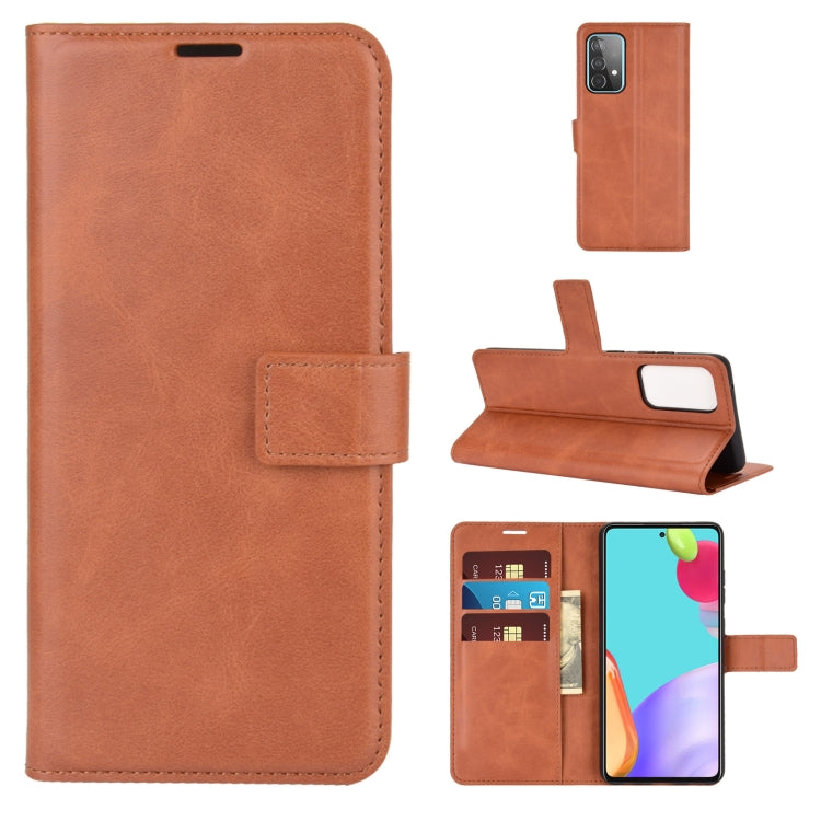 For Samsung Galaxy A52 5G / 4G Retro Calf Pattern Buckle Horizontal Flip Leather Case with Holder & Card Slots & Wallet