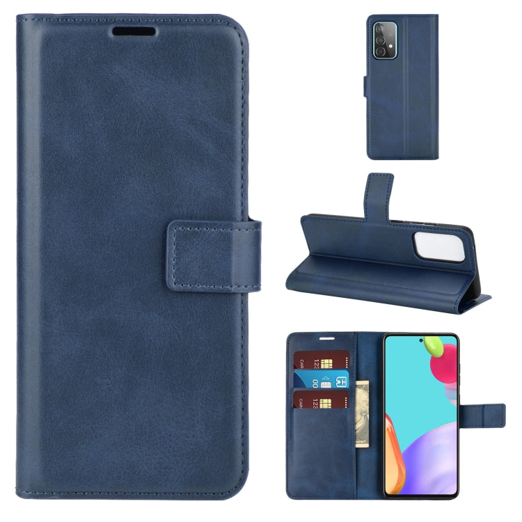 For Samsung Galaxy A52 5G / 4G Retro Calf Pattern Buckle Horizontal Flip Leather Case with Holder & Card Slots & Wallet